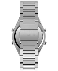 Timex Men's Quartz Digital Silver-Tone Stainless Steel Watch, 39mm