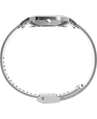 Timex Women's Quartz Analog Silver-Tone Stainless Steel Watch, 34mm