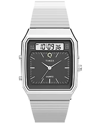 Timex Men's Quartz Analog Digital Silver-Tone Stainless Steel Watch, 33mm