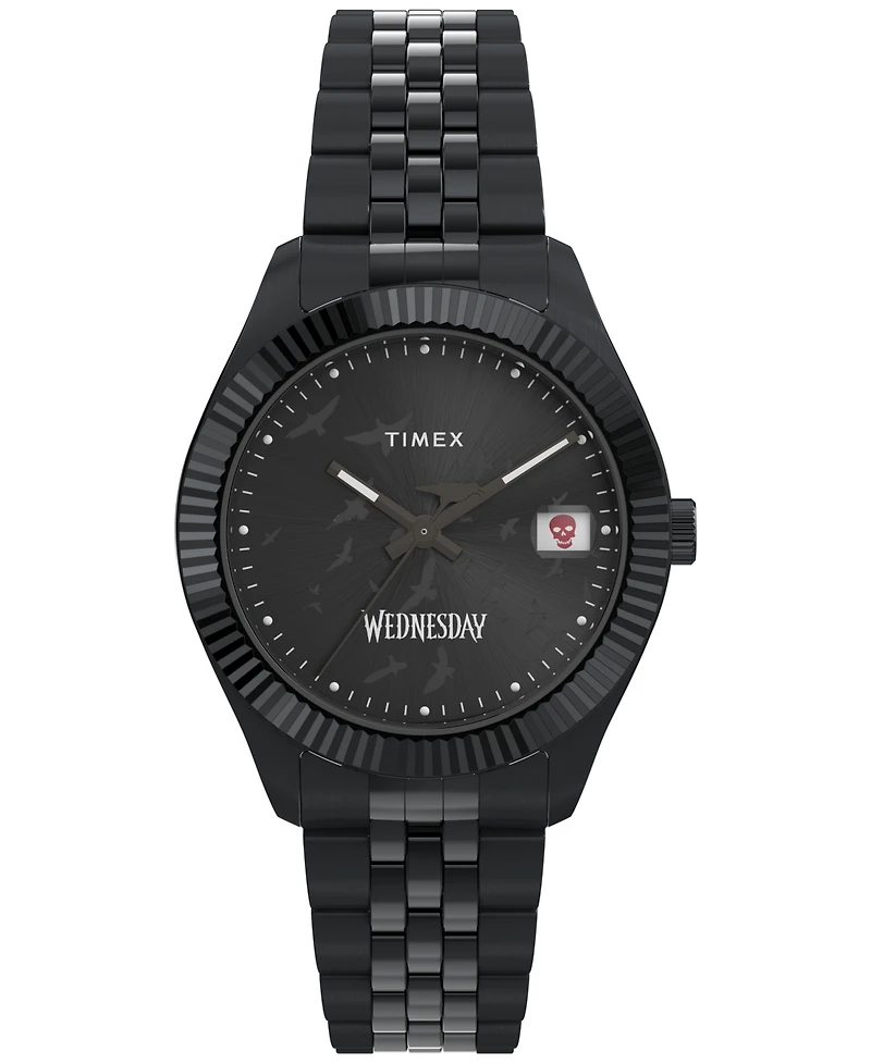 Timex Men's Quartz Analog Black Stainless Steel Watch, 36mm