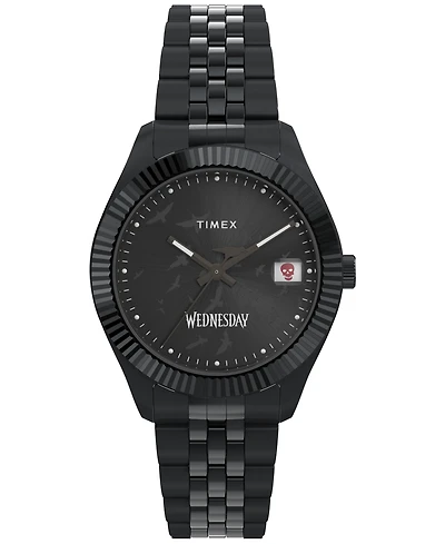 Timex Men's Quartz Analog Black Stainless Steel Watch, 36mm