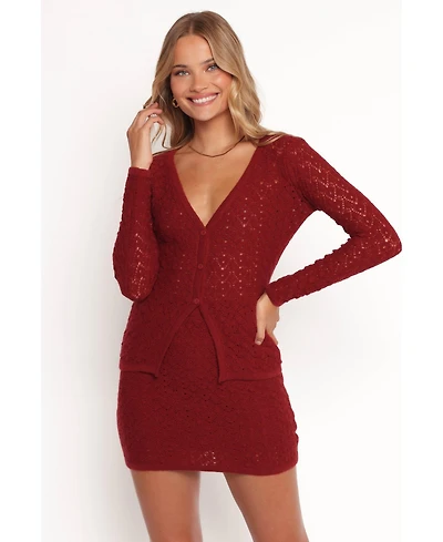 Petal and Pup Women's Suzzie Textured Knit Skirt/Cardi Set