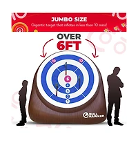 Bull Hawker | Giant Axe Darts (Over 6ft Tall) w/ 15+ Games | Axe Throwing Game for Backyard w/ Air Pump | Carnival Game