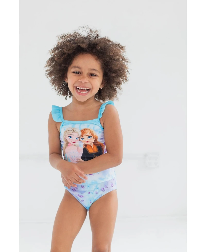 Frozen Little Girls Disney Princess Anna Elsa Tankini Top and Bikini Bottom Swim Set