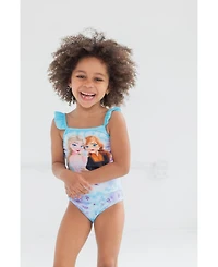 Frozen Little Girls Disney Princess Anna Elsa Tankini Top and Bikini Bottom Swim Set