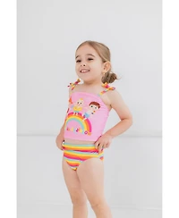 CoComelon Toddler Girls Tankini Top and Bikini Bottom Swim Set