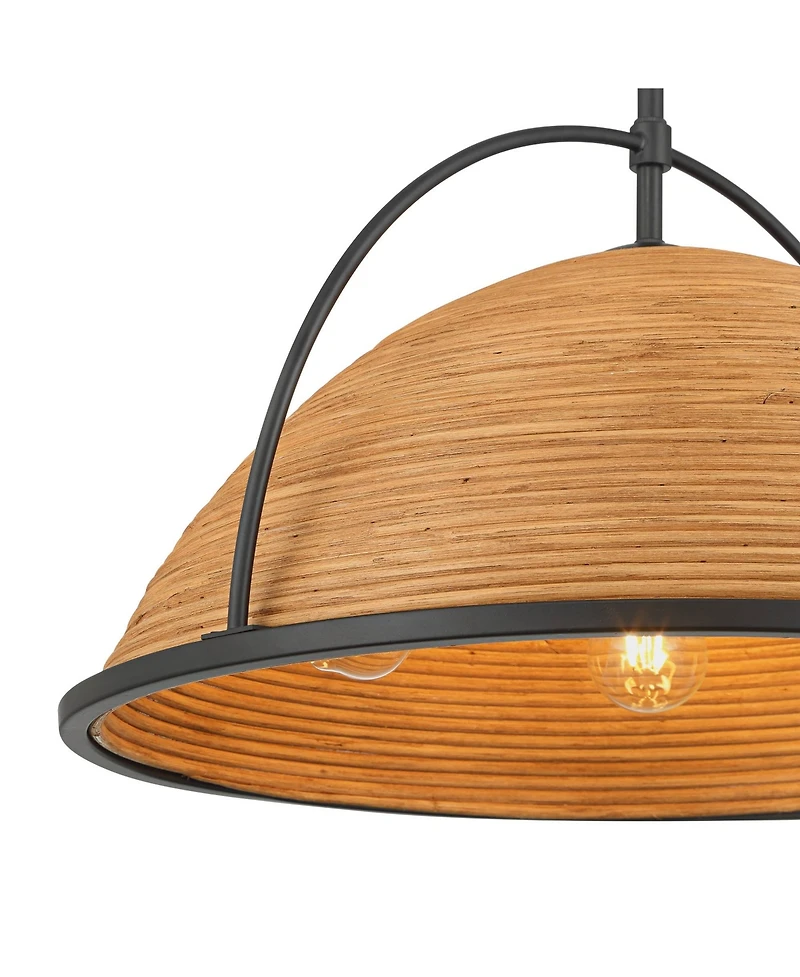 William 22" Modern Coastal Tropical 4-Light Pendant Chandelier Ceiling Light Fixture Dining Room Over Table Kitchen Island Foyer Hanging Black Fi