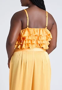 Eloquii Women's Ruffle Layered Top