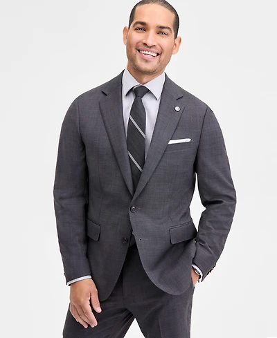 Ted by Baker Men's Modern-Fit Charcoal Birdseye Wool-Blend Suit Separate Jacket