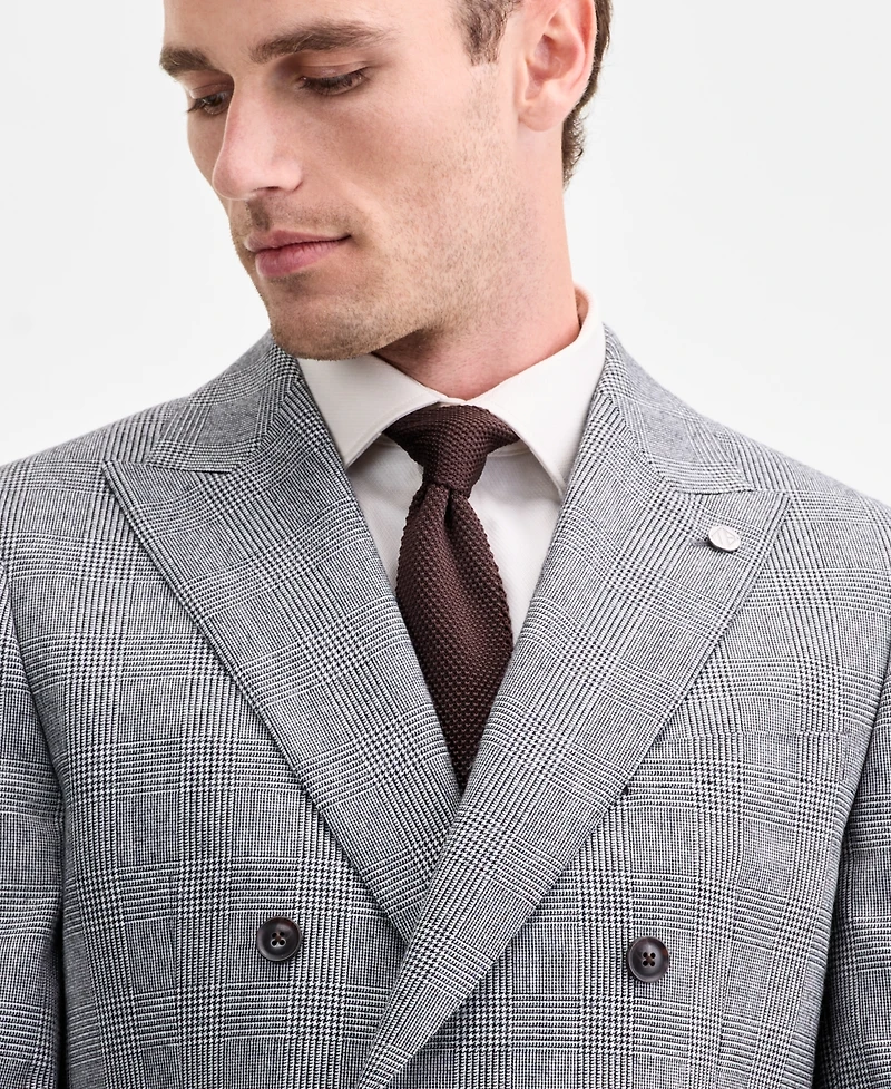 Ted by Baker Men's Modern-Fit Black & White Wool-Blend Double-Breasted Suit Separate Jacket