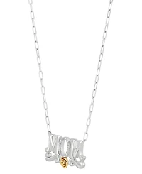 Diamond Accent Mom Rose 18" Necklace in Sterling Silver & 14k Gold-Plate