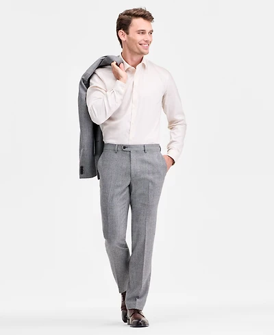 Ted by Baker Men's Modern-Fit Stretch Black & White Wool-Blend Suit Separate Pants