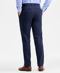 Ted by Baker Men's Modern-Fit Stretch Blue Sharkskin Wool-Blend Suit Separate Pants