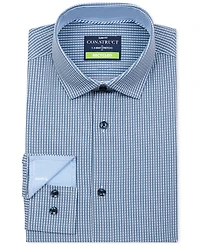 ConStruct Men's Slim Fit Gingham 4-Way Stretch Performance Dress Shirt