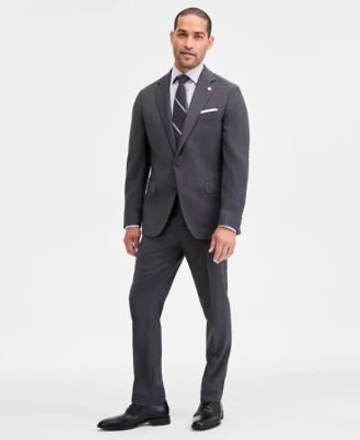 Ted By Ted Baker Mens Modern Fit Charcoal Birdseye Wool Blend Suit Separates