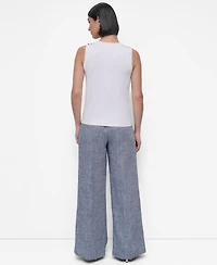 Dkny Petite Crewneck Sleeveless Top