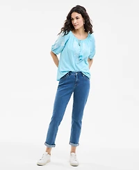Style & Co Women's High Stretch Mid-Rise Girlfriend Jeans, Exclusively at Macy's