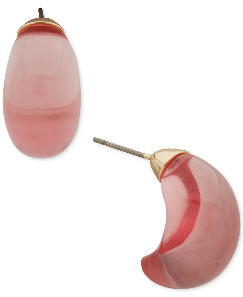 Dkny Small Clear or Colored Resin Puffy C-Hoop Earrings