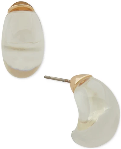 Dkny Small Clear or Colored Resin Puffy C-Hoop Earrings