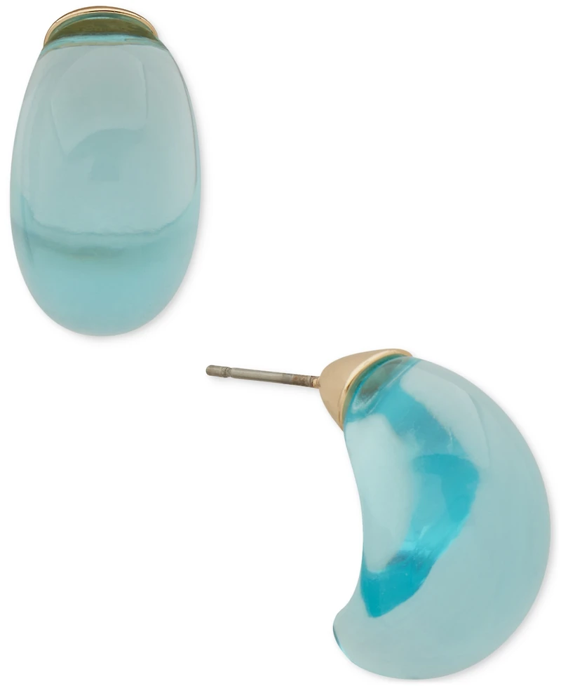 Dkny Small Clear or Colored Resin Puffy C-Hoop Earrings
