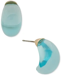 Dkny Small Clear or Colored Resin Puffy C-Hoop Earrings