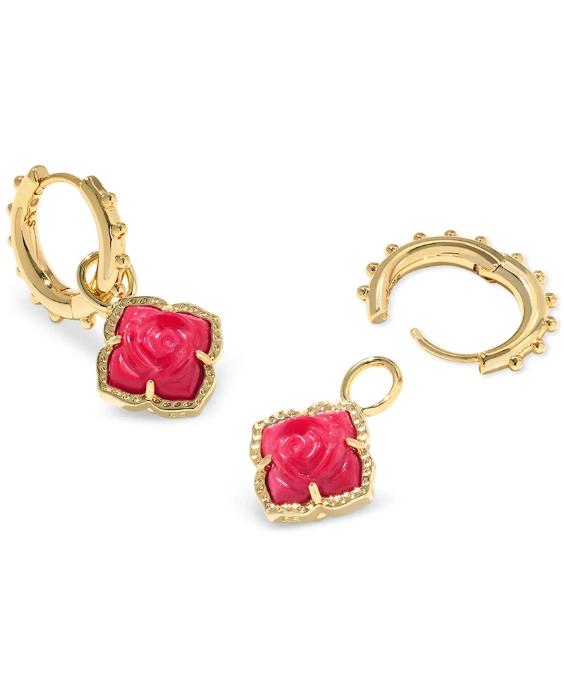 Kendra Scott 14k Gold-Plated Removable Rose Charm Huggie Hoop Earrings