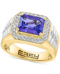 Effy Men's Tanzanite (2-7/8 ct. t.w.) & Diamond (1/2 ct. t.w.) Ring in 14k Gold