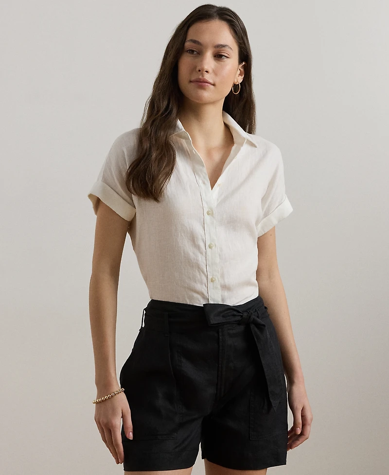 Lauren Ralph Lauren Petite Dolman Sleeve Linen Top