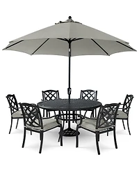Wythburn Outdoor Dining 7pc Set (60" Round Table & 6 Lattice Chairs), Created for Macy's