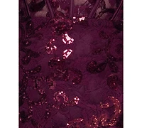 Blondie Nites Juniors' Sequined Lace Corset Gown