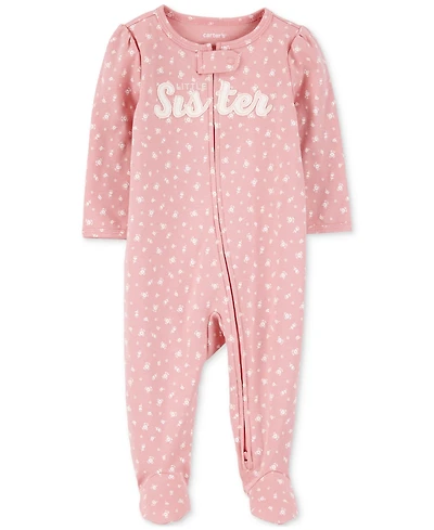 Carter's Baby Girls Cotton Little Sister Sleep & Play Pajamas