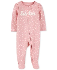 Carter's Baby Girls Cotton Little Sister Sleep & Play Pajamas