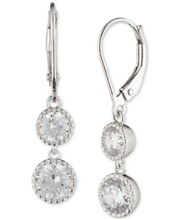 Lauren Ralph Lauren Sterling Silver Cubic Zirconia Double Drop Earrings