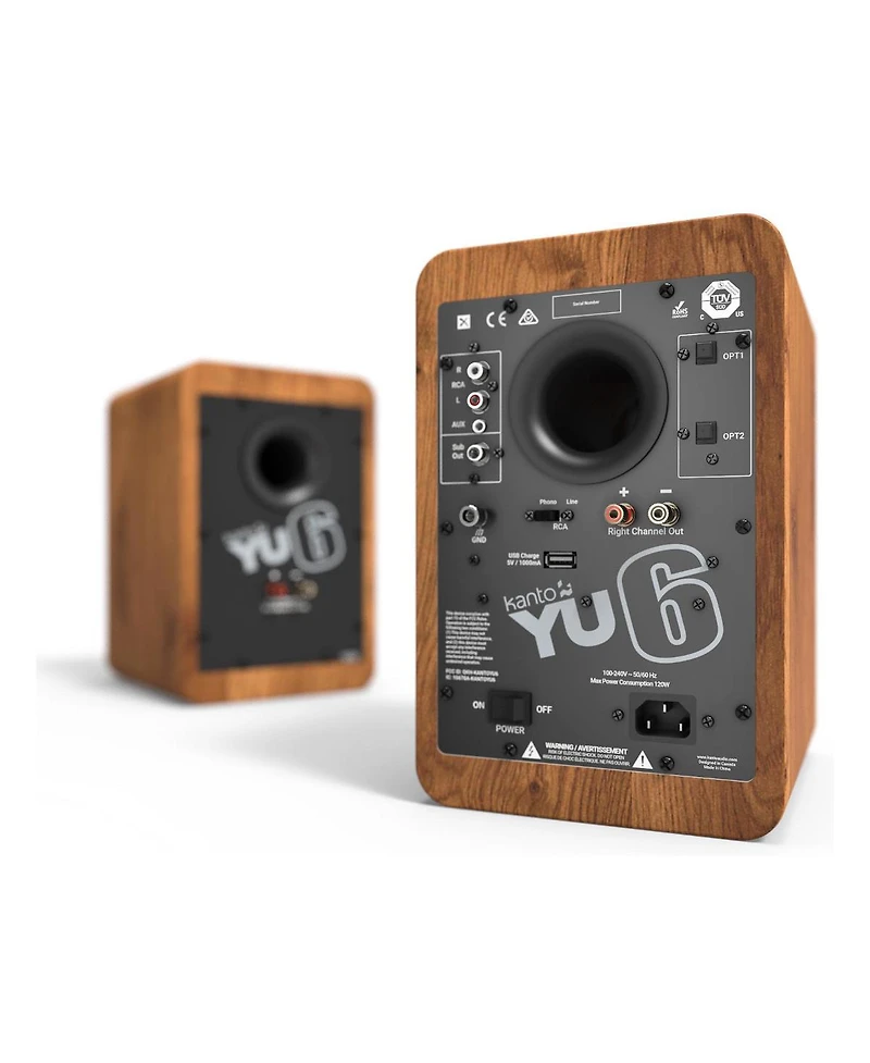 Kanto YU6 Powered Bookshelf Speakers with SE6 Elevated Desktop Speaker Stands