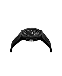 Plein Sport Men's Laserstrike Three Hand Quartz Black Silicone Strap Watch, 42mm