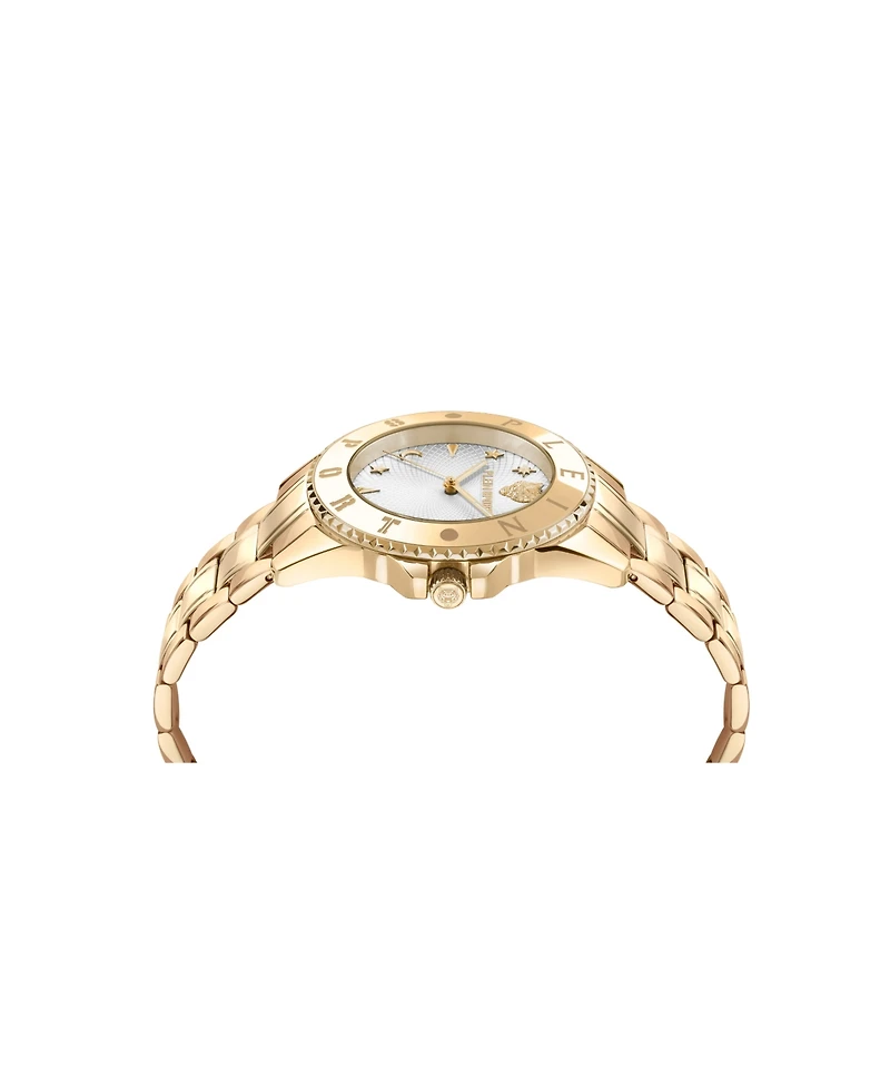 Plein Sport Women's Glam Three Hand Quartz Ion Plated Yellow Gold Bracelet Watch, 40mm
