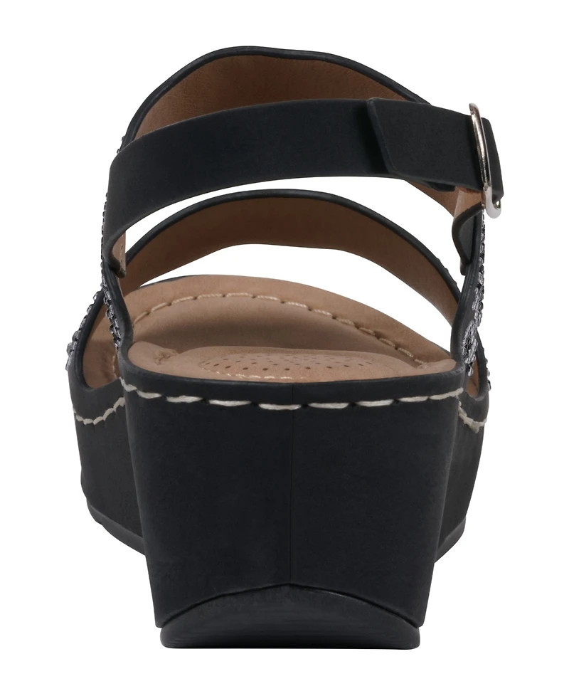 Gc Shoes Women's Alexia Embellished Wedge Sandals
