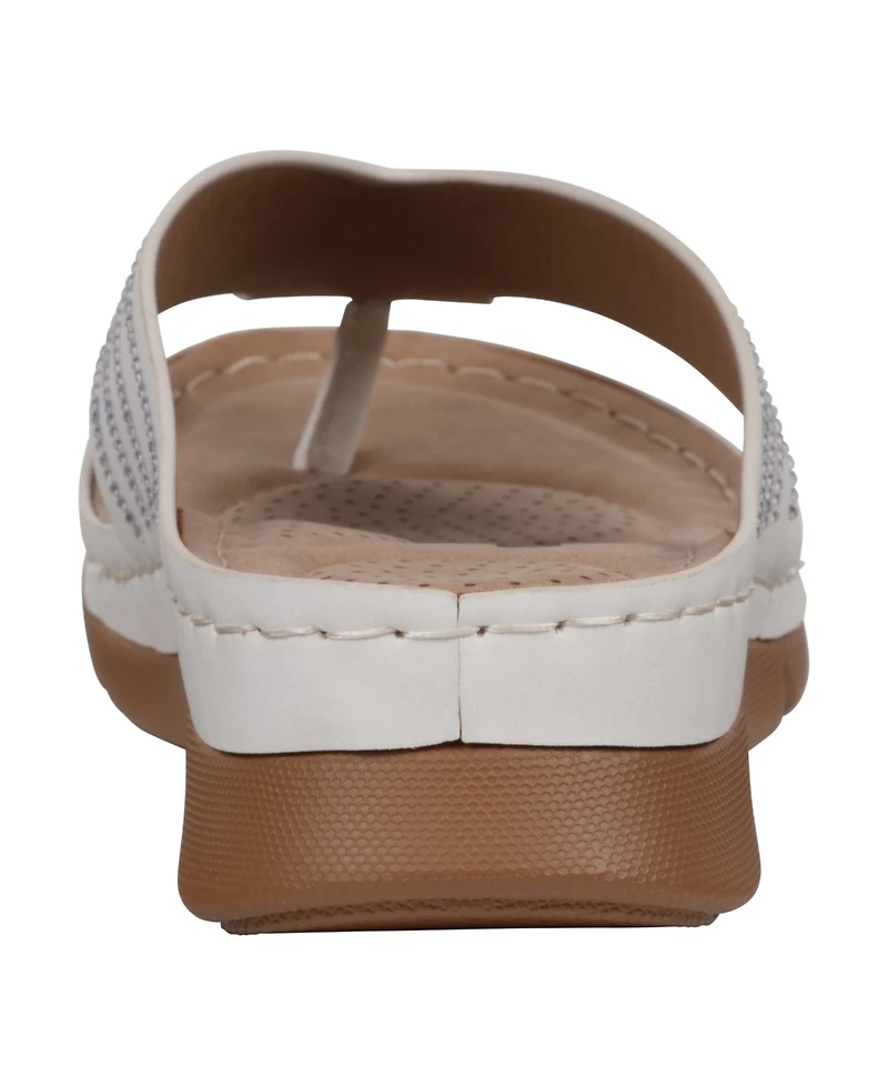 Gc Shoes Women's Amari Flower Thong Flat Sandals