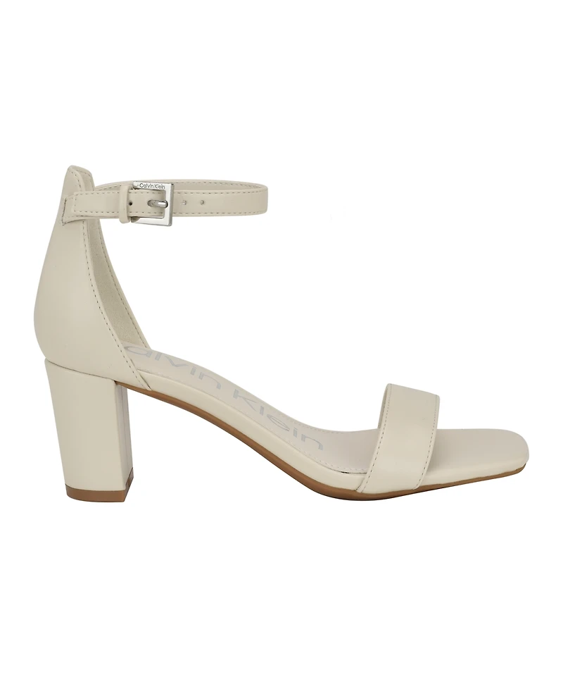 Calvin Klein Women's Nolene Ankle Strap Block Heel Sandals