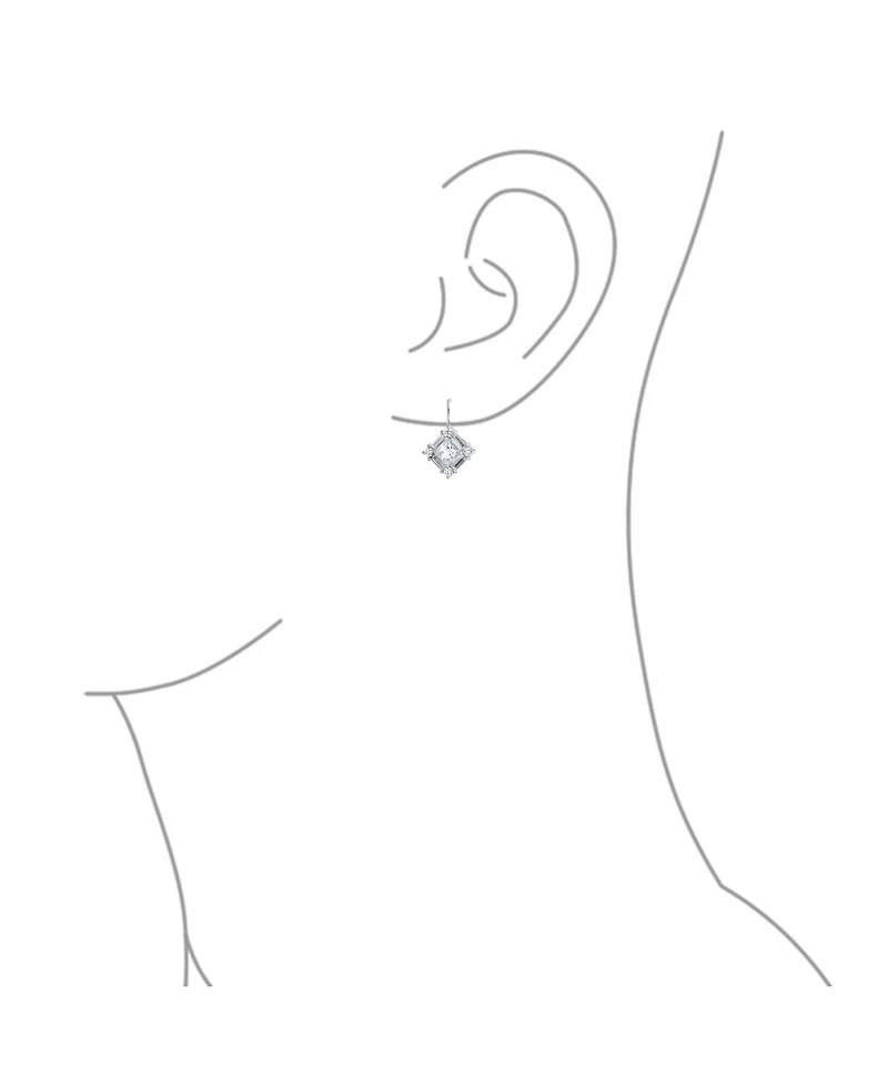 Bling Jewelry Deco Style Cz Baguette Lever back Drop Earrings Prom Sterling Silver