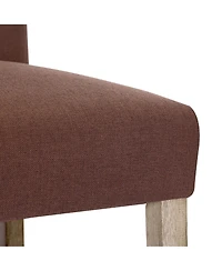 29" Upholstered Linen Fabric Tufted Bar Stool Chair