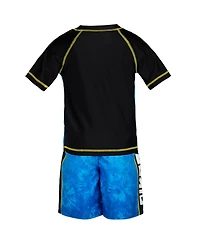 Pokemon Pikachu Upf 50+ Rash Guard Swim Trunks Outfit Set Little Kid to Big