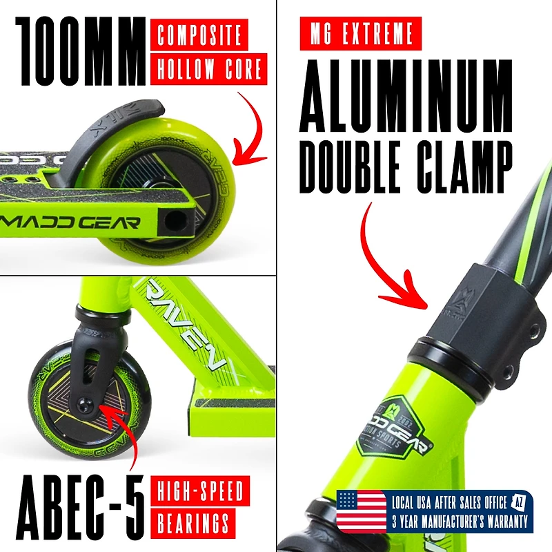 Pro Stunt Scooter for Kids Ages 5 - 12 – Lightweight Durable Trick Scooter for Skatepark and Street – Madd Gear MG1