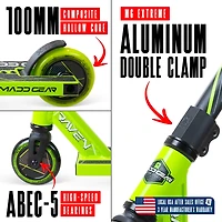 Pro Stunt Scooter for Kids Ages 5 - 12 – Lightweight Durable Trick Scooter for Skatepark and Street – Madd Gear MG1