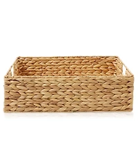 Casafield (Set of 4) Water Hyacinth 12-1/2"x17"x5" Pantry Baskets w/ Chalkboard Labels and Marker