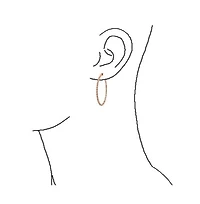 Bling Jewelry Pink White Black Cubic Zirconia Pave Cz Thin Inside Out Large Big Hoop Earrings Silver Rose Gold Plated 1.75 Inch Diameter