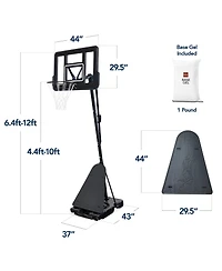 Best Choice Products Adjustable 4.4-10ft Basketball Hoop, Portable Goal w/Shatterproof Backboard