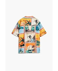 Desigual Boys Boys's Tropical postcards shirt