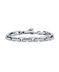 Bling Jewelry Chain Link Bracelet Silver Tone Stainless Steel 8 Inch Fashion Statement