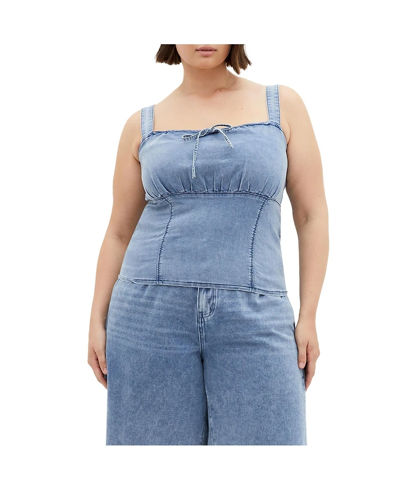 City Chic Plus Abbie Denim Top